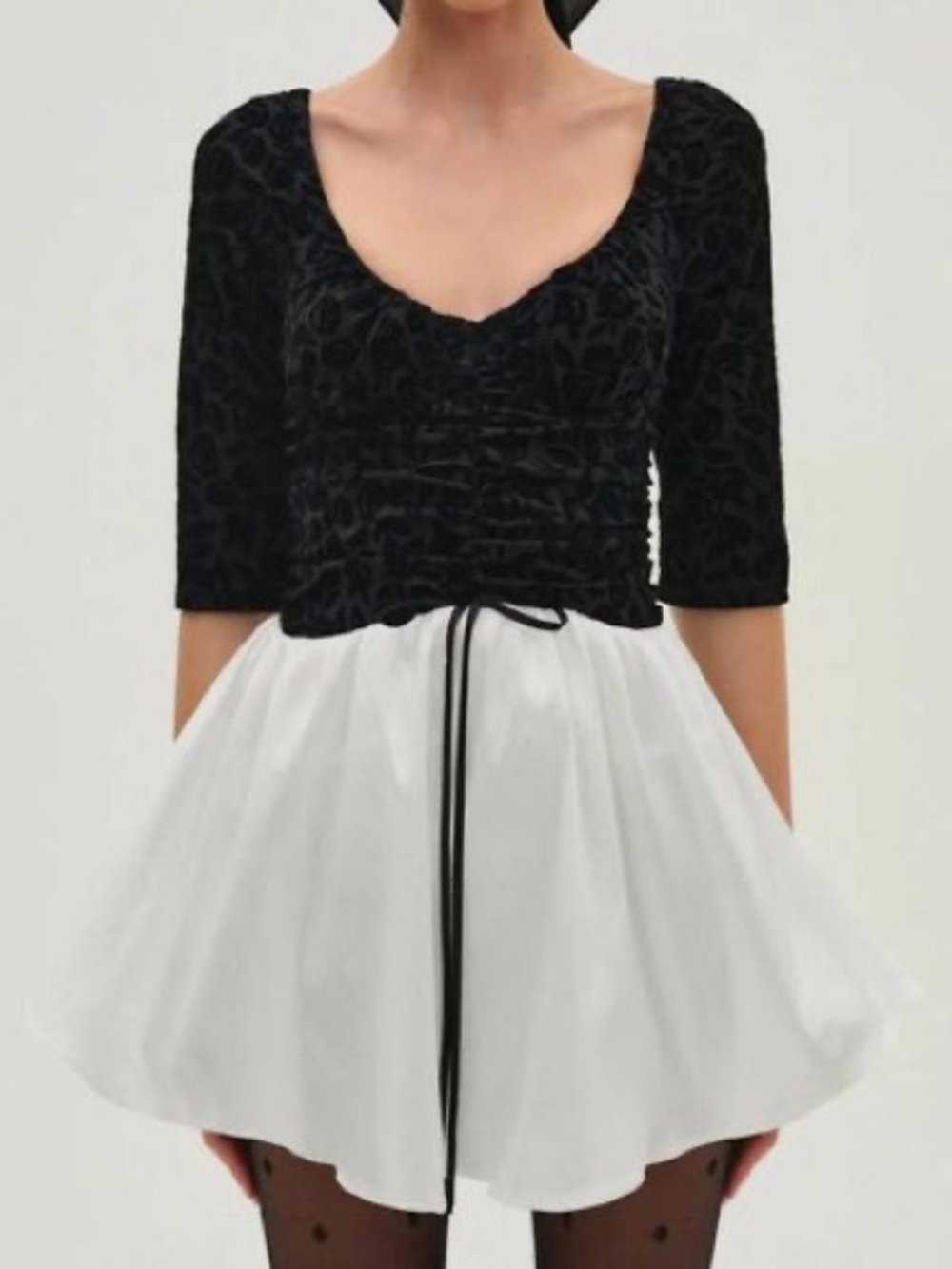 For Love & Lemons Midnight Velvet Flocked Mini Dress